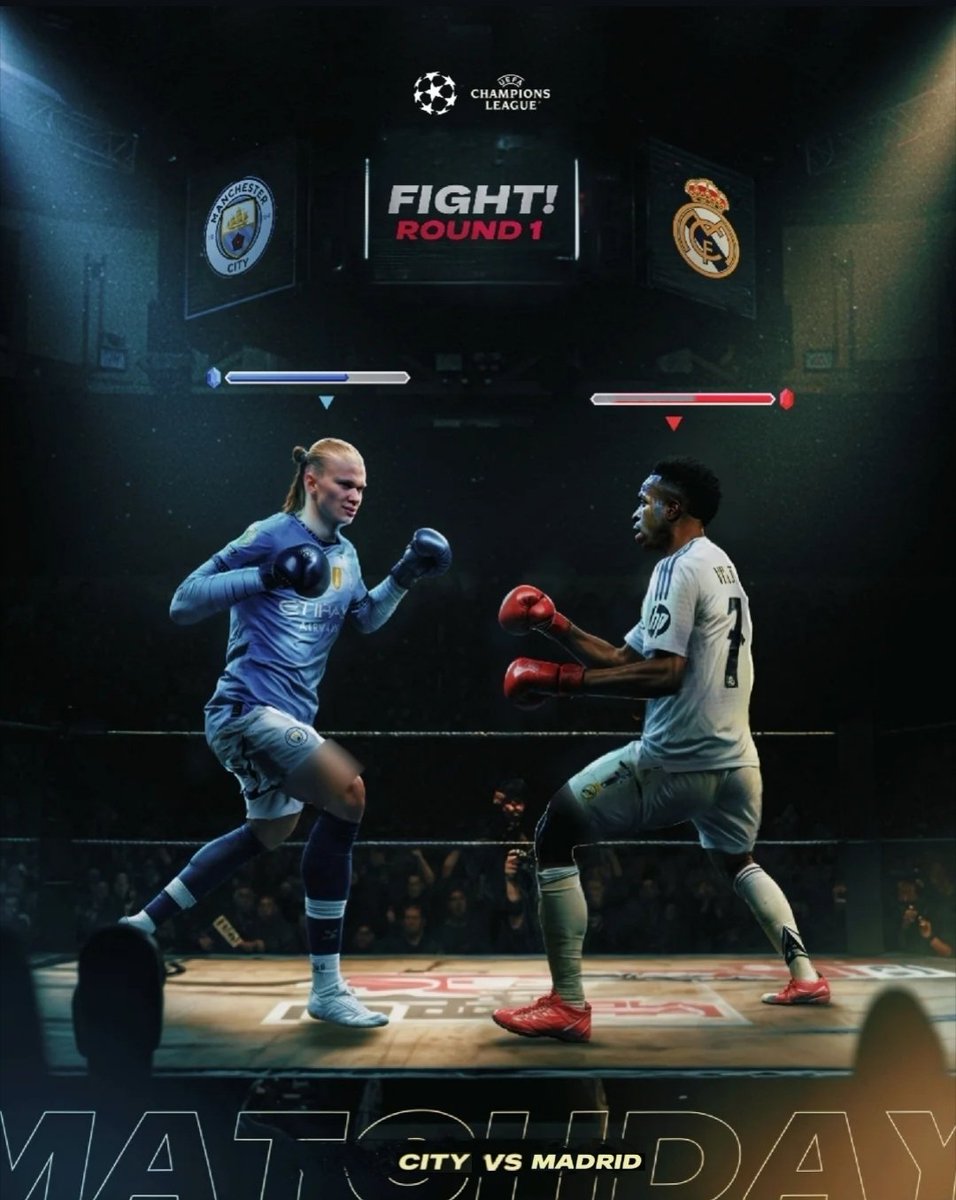 🩵 𝗜𝗧'𝗦 𝗠𝗔𝗧𝗖𝗛 𝗗𝗔𝗬
⚽️𝐌𝐀𝐍𝐂𝐇𝐄𝐒𝐓𝐄𝐑 𝐂𝐈𝐓𝐘 V Real Madrid
🏆𝗨𝗘𝗙𝗔 𝗖𝗵𝗮𝗺𝗽𝗶𝗼𝗻𝘀 𝗟𝗲𝗮𝗴𝘂𝗲 𝗣𝗹𝗮𝘆 𝗢𝗳𝗳 𝟭𝘀𝘁 𝗟𝗲𝗴
⌚️𝐊𝐢𝐜𝐤 𝐎𝐟𝐟 - 𝟮𝟬:𝟬𝟬
🎥𝘛𝘝 - 𝐀𝐦𝐚𝐳𝐨𝐧 𝐏𝐫𝐢𝐦𝐞
🏟 -ᴇᴛɪʜᴀᴅ ꜱᴛᴀᴅɪᴜᴍ