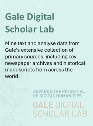 warwicklibrary's tweet photo. #ResourceOfTheMonth: Gale Digital Scholar Lab, an interdisciplinary research resource which allows researchers to mine text and analyse data from Gale's diverse and extensive collection of primary resources! https://t.co/Dv6HOUsIyC https://t.co/OzuYxi0fNt