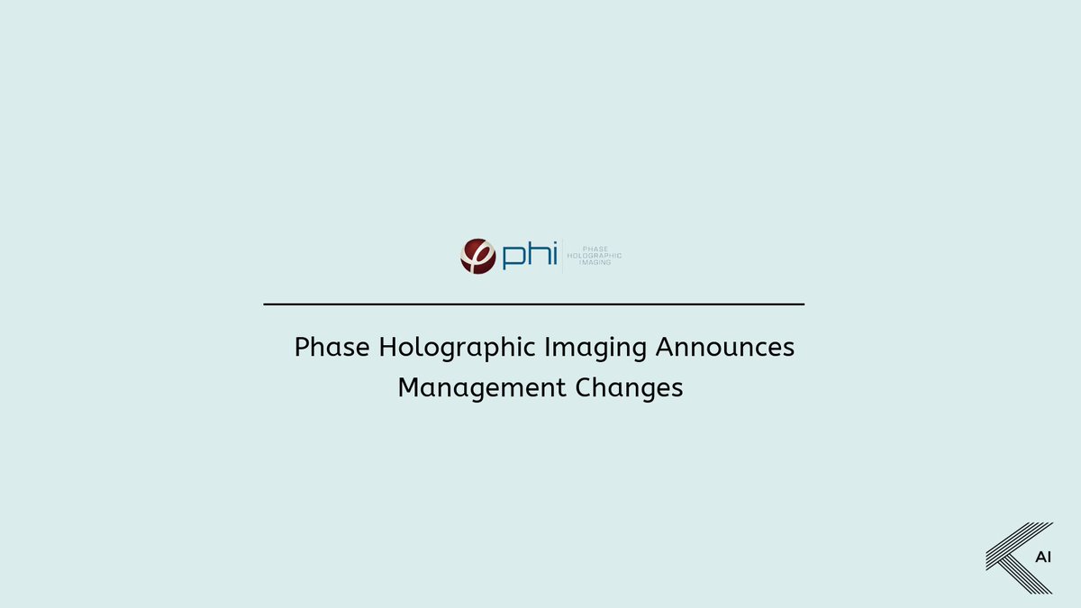 1/5
Phase Holographic Imaging (PHI) fokuserar nu på klinisk produktutveckling. Styrelsen söker en ny VD för att leda denna satsning. Anders Månsson avgår och Ivan Jurkovic tar över som tillförordnad VD.

$PHI