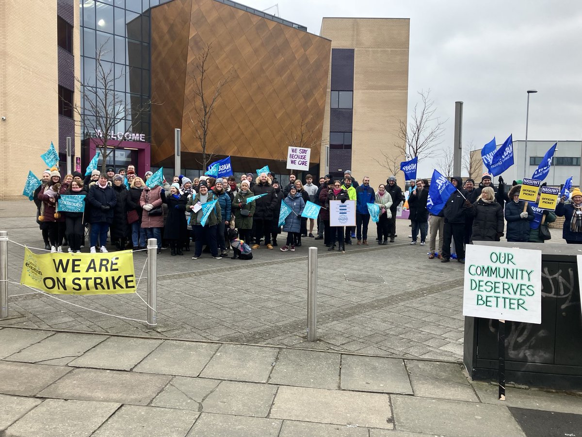 On the picket line for day 3 of strike action at Gateacre school. Northern Schools Trust need to negotiate with their staff and recognise trade unions.