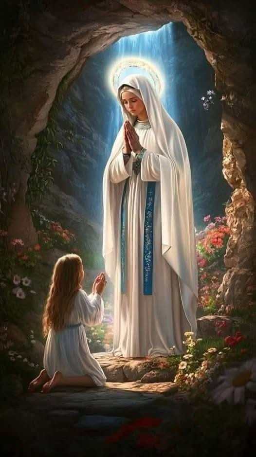 AVE MARIA, gratia plena,
Dominus tecum.
Benedicta tu in mulieribus,
et benedictus fructus ventris tui,
Iesus.
Sancta Maria, Mater Dei,
ora pro nobis peccatoribus,
nunc et in hora mortis nostrae.
Amen. 🙏🏻
Nostra Signora di LOURDES prega per noi🙏❤️🙏