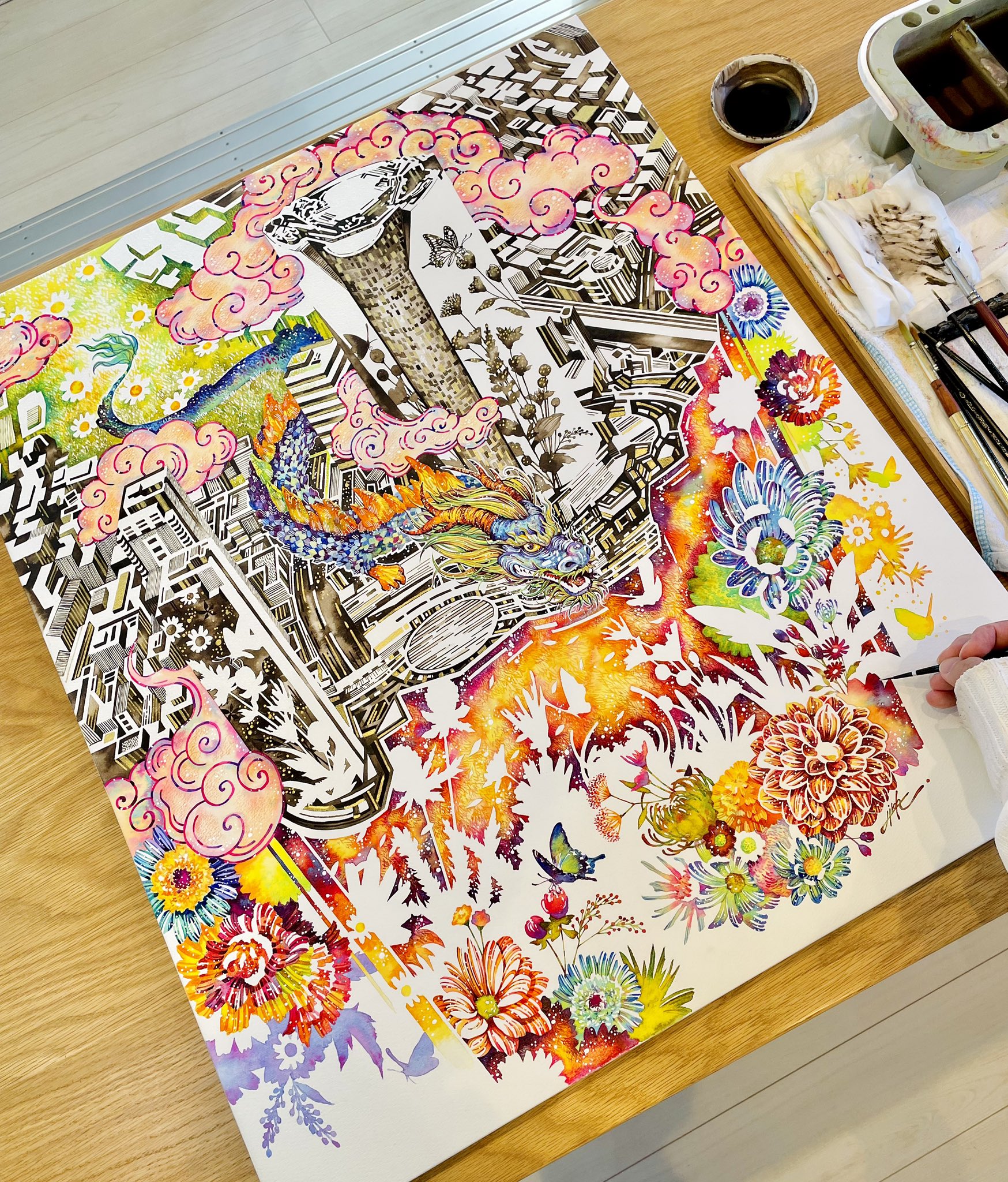 ティーさん専用 タケダヒロキ ミミズク 原画 2022年大阪での個展 ティーさん専用 タケダヒロキ ミミズク 原画 2022年大阪での個展