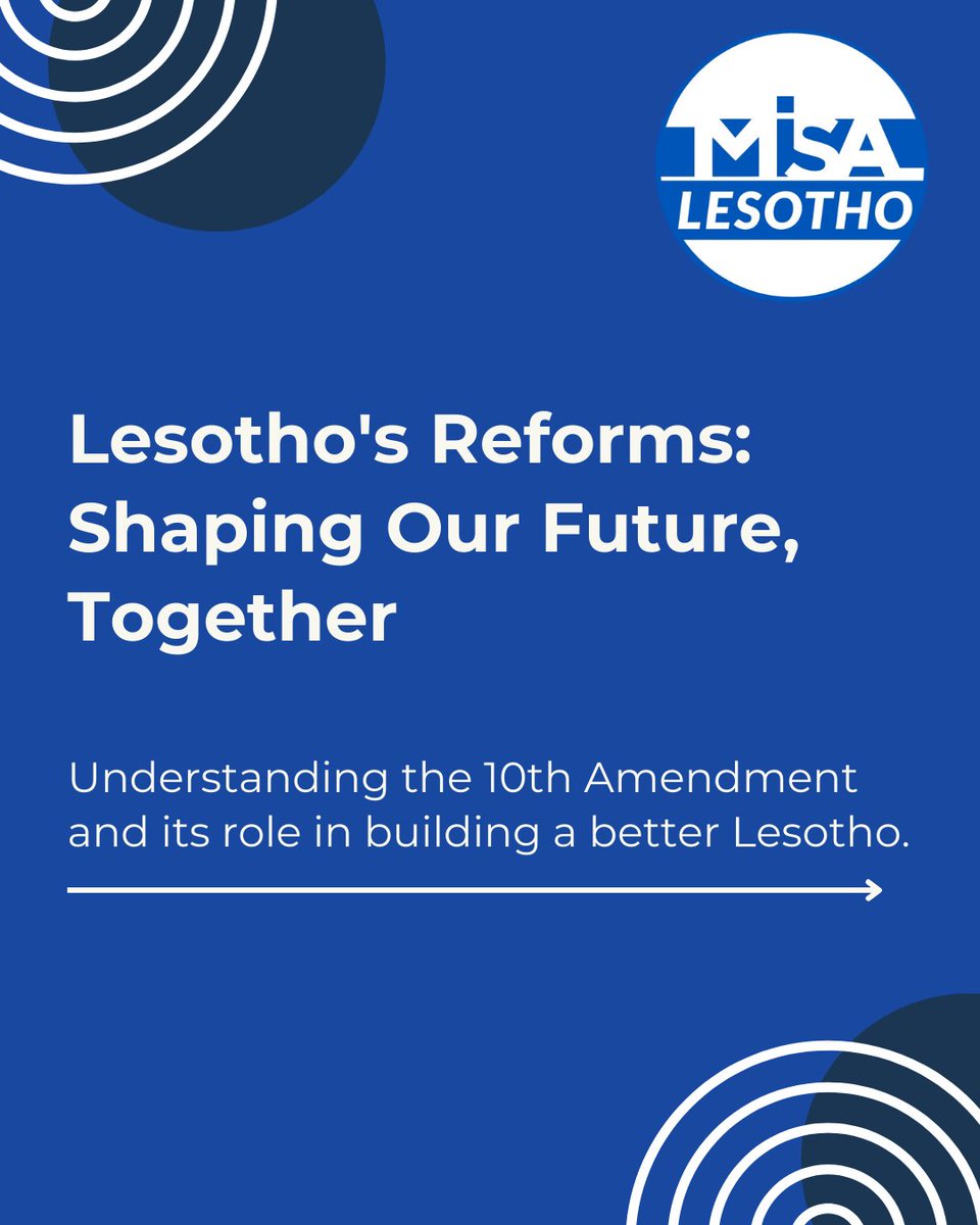 NewMisa_Lesotho's tweet photo. Lesotho's reforms are underway! The 10th Amendment is a key milestone. Learn more about the connection between National Reforms & the 10th Amendment in this thread. Get involved!
➡️ https://t.co/47N4sBcAPS
#LesothoReforms #10thAmendment #MISAlesotho #MediaFreedom #Lesotho https://t.co/JKn0pA821N