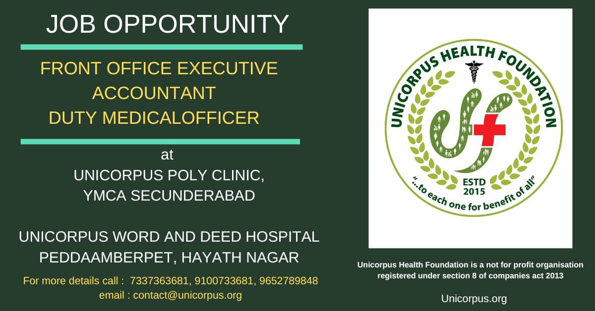 UnicorpusHealth's tweet photo. We Are Hiring!

Are you looking for a fulfilling career in healthcare and administration?

Open Positions:
Front Office Executive
Accountant
Duty Medical Officer

Call: 7337363681, 9100733681, 9652789848
Email: contact@unicorpus.org

#JobOpportunity #HealthcareJobs #Unicorpus https://t.co/iwW0fjSKSe