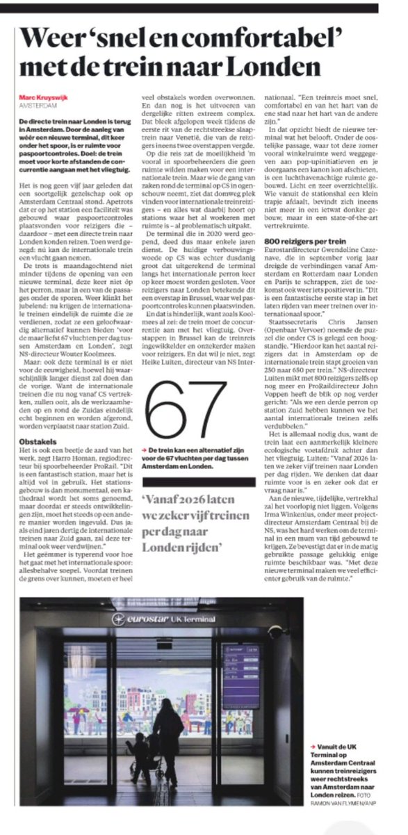 Laten we vanaf nu weer alles op alles zeten om Amsterdam CS het internationale treinstation van ons land te maken. <a href="/NS_Int/">NS International</a> <a href="/NS_online/">NS online</a>