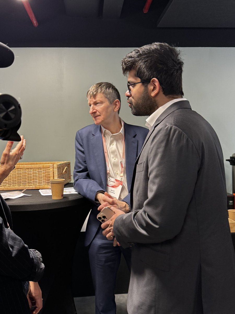 aColombani's tweet photo. .@AravSrinivas et @BenoitTorloting en pleine discussion pour évoquer le partenariat entre @bouyguestelecom et @perplexity_ai. Une nouvelle illustration de notre credo, rendre le #numérique accessible au plus grand nombre . #innovation @GroupeBouygues #IAActionSummit https://t.co/H1goO8Vobz