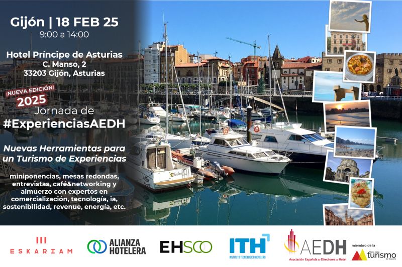 🙋‍♀️Encuentro de Hoteleros.
No te pierdas la jornada #𝗘𝘅𝗽𝗲𝗿𝗶𝗲𝗻𝗰𝗶𝗮𝘀𝗔𝗘𝗗𝗛 en #𝗚𝗶𝗷ó𝗻 el 18 feb. en el <a href="/Hprincipeastur/">Hotel Príncipe de Asturias ****</a>. 
"Nuevas herramientas para un turismo de experiencias"
😎Registro gratuíto: bit.ly/AEDHGijon25 #HotelesAsturias #Encuentro #Hoteles