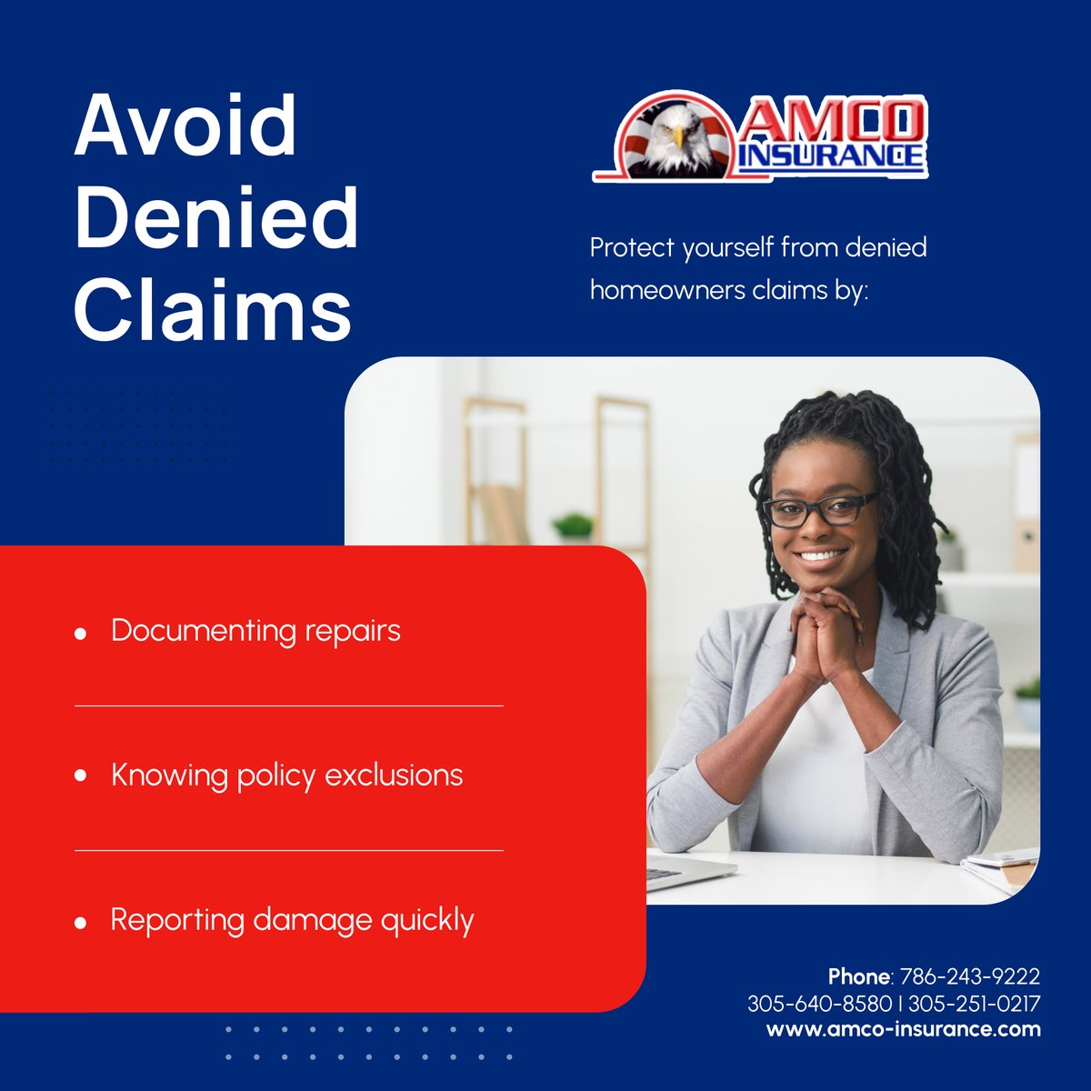 jeinsuranceamco's tweet image. Don't let denied claims catch you off guard. Keep records, know your policy, and act quickly when needed. Stay informed and protect your investment. 

#HomesteadFL #InsuranceServices #AmcoInsurance #HomeInsuranceTips #ClaimAdvice