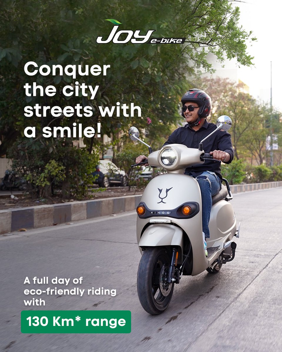 Commute, explore, repeat—130 km* on a single charge means more riding, more fun!

Book your Joy e-bike at joyebike.com 
.
.
#joyebike| electric vehicle | electric bikes | mihos | long range electric bikes