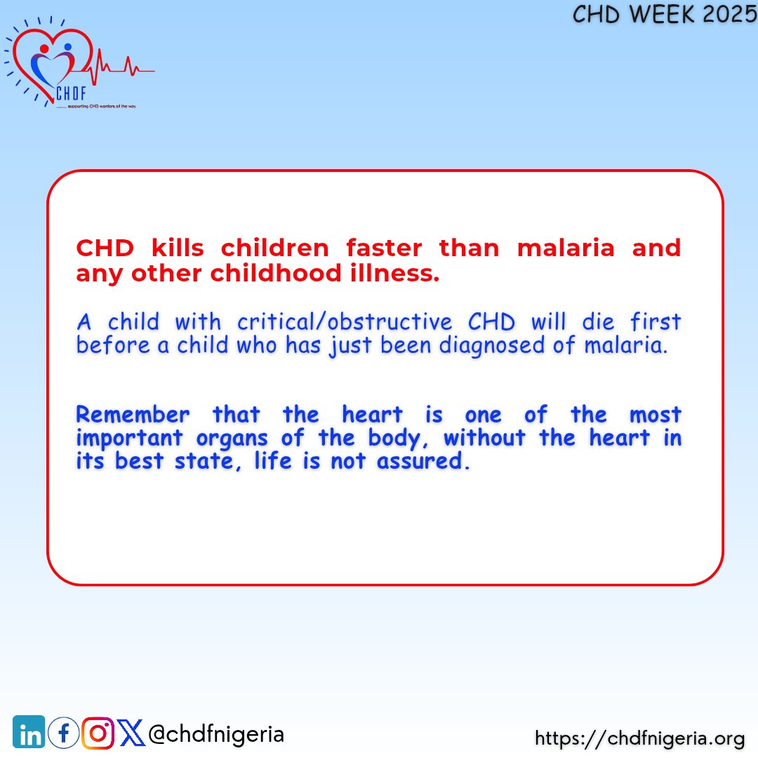 ChdfNigeria's tweet photo. Why support CHDFNigeria advocacy? 

Because every child deserves a chance at life. 

Together, we can push for better policies, affordable healthcare, and access to life-saving treatments for children with CHD.  

Tell us: What changes do you want to see in CHD care in Nigeria? https://t.co/5RdzyYvz57