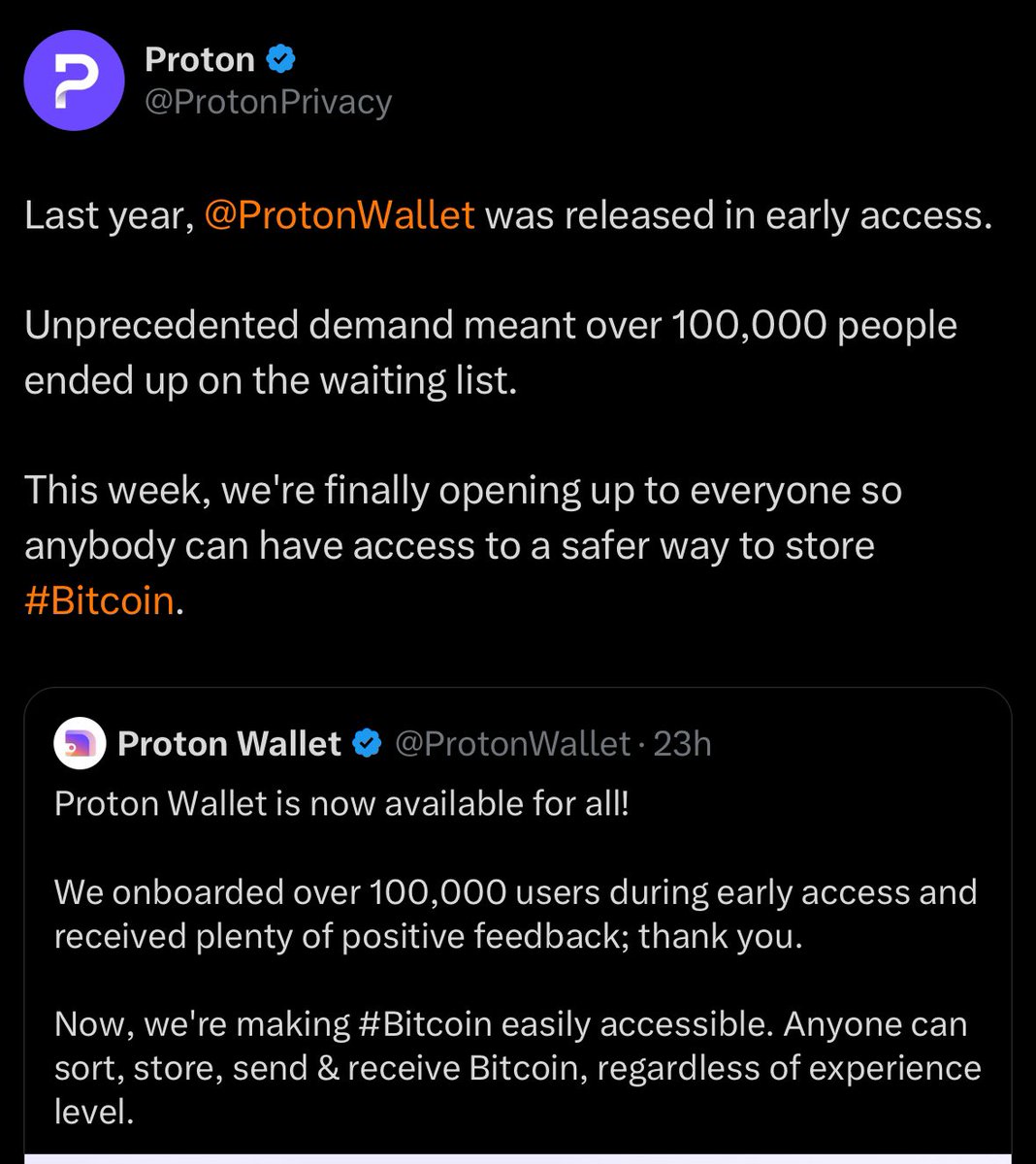 Email service provider Proton Mail just released an open-source Bitcoin  wallet to their 100 million users