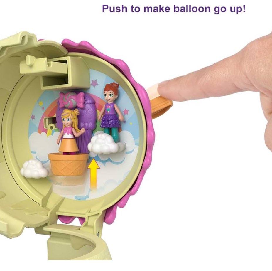 PollyPockets70's tweet photo. Polly Pocket Dolls and Accessories, Ice Cream Cone-Shaped Playground with 3 Floors and 2 Micro Dolls, Spin ‘n Surprise Compact​​ #pollypocket https://t.co/iG0tpuB7oS