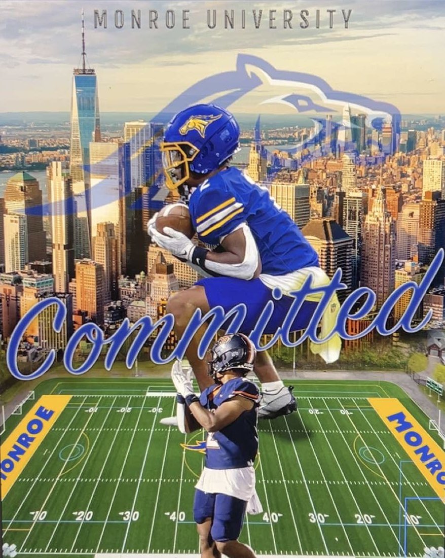 🌟 COMMITMENT ANNOUNCEMENT 🌟

I am excited to share that I have decided to take the JUCO route and commit to playing football at Monroe College! 🏈✨ 

This path has not been an easy one. Transitioning from prep school to JUCO has presented its share of challenges and obstacles,