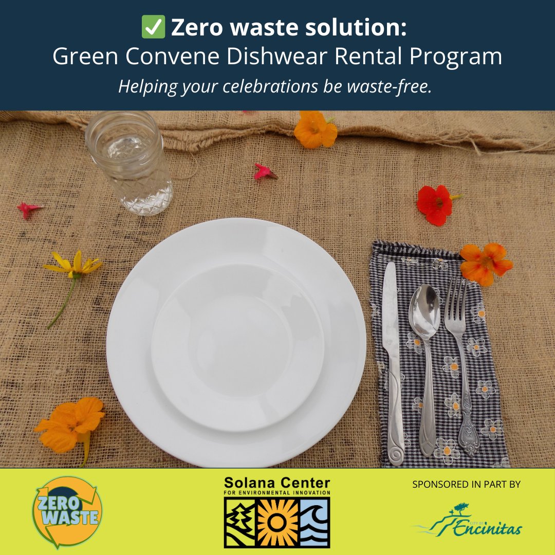 Solana Center (@solanacenter) on Twitter photo We get it, hosting a party can be stressful. Ditch the disposables and one-time-use plastics and take the stress off the planet. Learn more about Green Convene: solanacenter.org/green-convene/
Program funded in part by the <a href="/cityofEncinitas/">CityofEncinitas</a>.
#greenconvene #sustainableparty #sandiego We get it, hosting a party can be stressful. Ditch the disposables and one-time-use plastics and take the stress off the planet. Learn more about Green Convene: solanacenter.org/green-convene/
Program funded in part by the <a href="/cityofEncinitas/">CityofEncinitas</a>.
#greenconvene #sustainableparty #sandiego