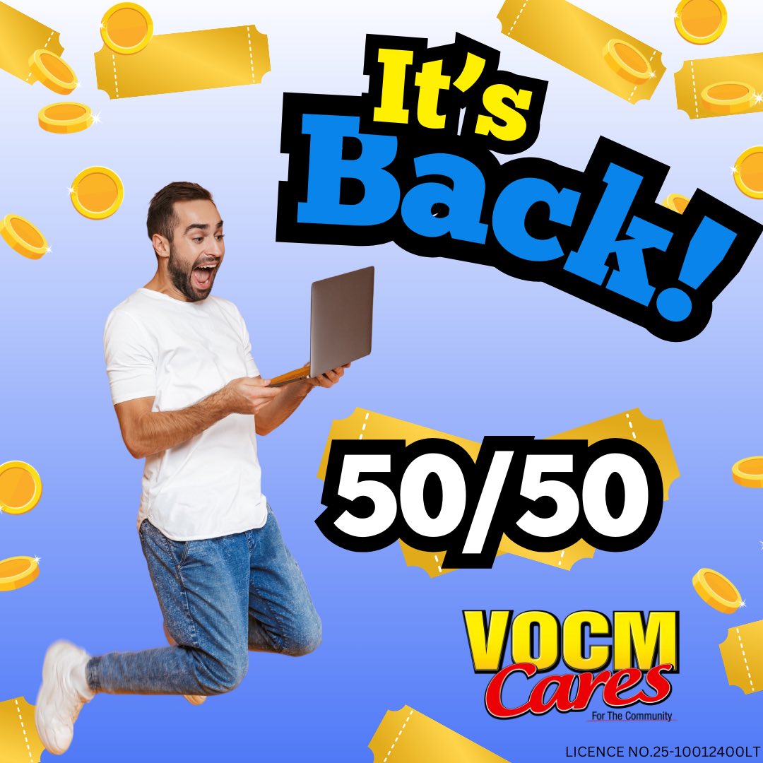 🙌Tickets are now ON SALE for the VOCM Cares 50/50 draw.  🎟️
👉rafflebox.ca/raffle/vocmcar…

When you support VOCM Cares, you support your community - the more money we raise, the more we can help!❤️

Sales end April 24! 

 #caresforthecommunity #newfoundland #NLCharities #VOCMCares