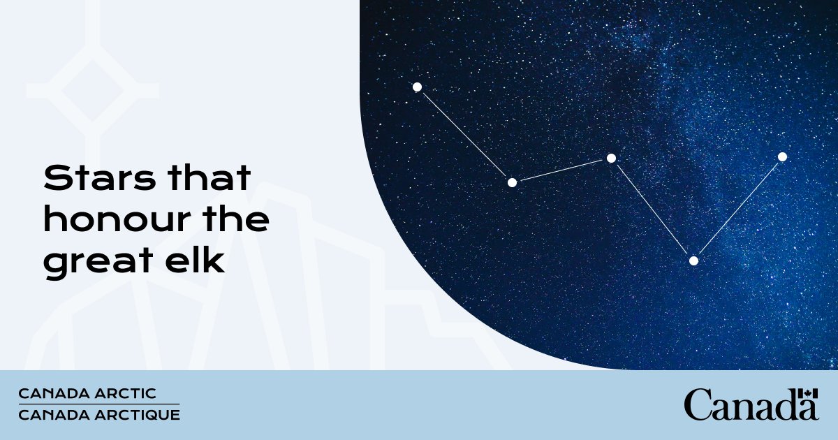 Cassiopeia is a circumpolar constellation that is visible all year long in the Northern hemisphere. Northern Cree tradition holds that the constellation is the starlight that appears through the stake holes in the dried hide of a great elk.