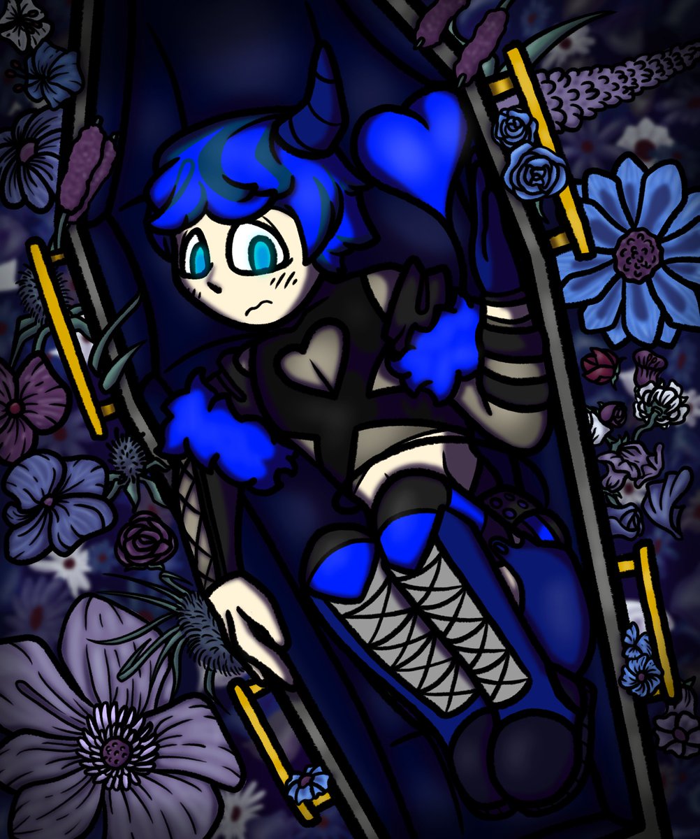 OLIVER'S REST⚰️🫐: Oliver is a incubus ghost who was killed by a terrible man on a bridge... now only a coffin is his comfort, and Amber the succubus his protector.) ENJOY!!!