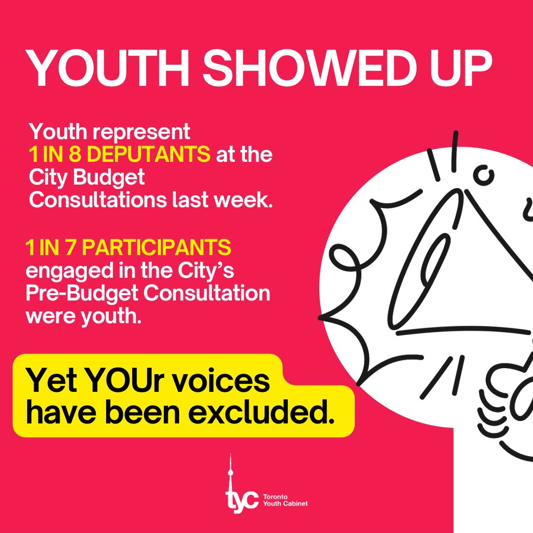 Her budget failed to deliver on key priorities, the most significant being youth employment. The City of Toronto must do better if it truly cares about fostering safer communities and providing equitable opportunities for its youth.

#TOYouth