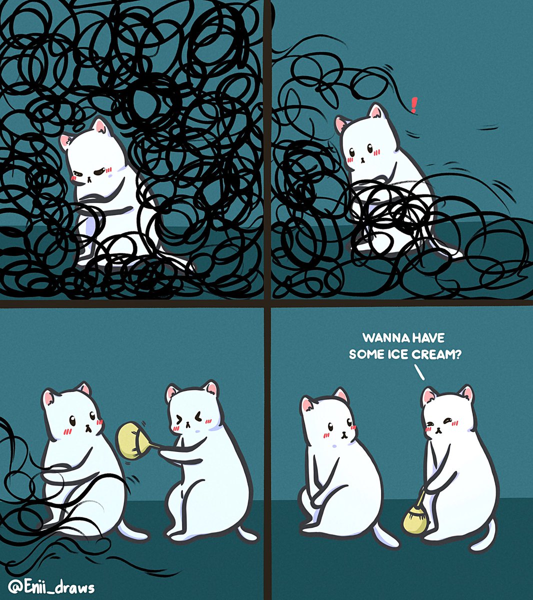 Wanna have some ice cream? 🐱🐱