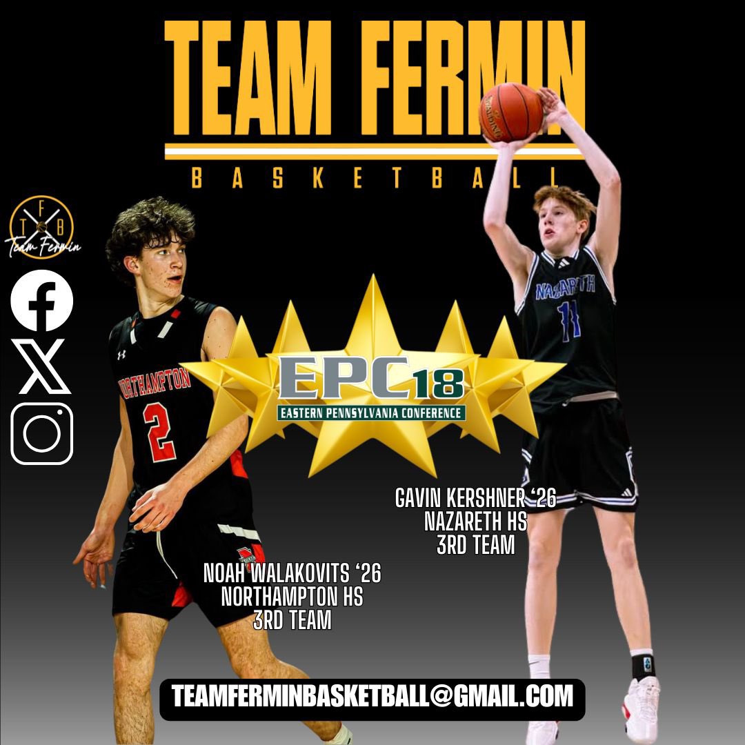Team Fermin Basketball (@teamfermin) on Twitter photo Congratulations to our guys <a href="/NoahWalakovits/">Noah Walakovits</a> & <a href="/KershnerGavin/">Gavin Kershner</a> for being selected as EPC All-Stars!
#FERMFAM ⬛️🟨 Congratulations to our guys <a href="/NoahWalakovits/">Noah Walakovits</a> & <a href="/KershnerGavin/">Gavin Kershner</a> for being selected as EPC All-Stars!
#FERMFAM ⬛️🟨