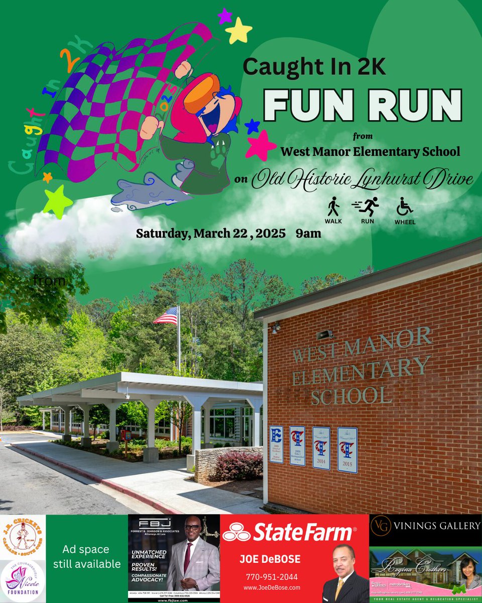 Beecher Hills ES (@apsbeecher) on Twitter photo Get ready for the <a href="/APSWestManor/">WestManorES</a> Inaugural Caught In 2K Race Fun Run on Saturday, 3/22/2025!
If you’re interested in participating, please click the link forms.gle/YMC3qhxPK9UZ8i…. <a href="/apsupdate/">ATL Public Schools</a> Get ready for the <a href="/APSWestManor/">WestManorES</a> Inaugural Caught In 2K Race Fun Run on Saturday, 3/22/2025!
If you’re interested in participating, please click the link forms.gle/YMC3qhxPK9UZ8i…. <a href="/apsupdate/">ATL Public Schools</a>