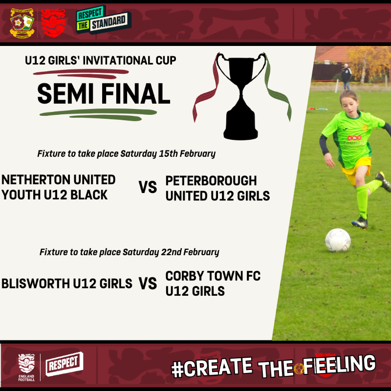 NorthantsFA's tweet photo. More County Cup action this weekend! 🏅⚽
We see the Girls Invitational Cup semi finals across the U16, U14 and U12 age groups this Saturday ⚽
On Sunday the Women's cup Quarter Final takes place 🏆
#Createthefeeling #ourpathways https://t.co/BD8Rkrzm3B