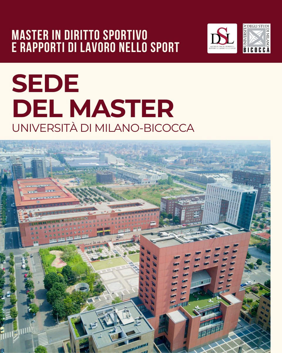 Master Diritto Sport (@masterdsl) on Twitter photo Il Master fornisce una formazione giuridica innovativa e garantisce collegamenti diretti con il mondo delle professioni sportive.
La sede del Master è a Milano, città protagonista dello sport mondiale #milanocortina2026
linktr.ee/masterdirittos…
<a href="/TizianaVettor/">Tiziana Vettor</a>
<a href="/unimib/">Università degli Studi di Milano-Bicocca</a> Il Master fornisce una formazione giuridica innovativa e garantisce collegamenti diretti con il mondo delle professioni sportive.
La sede del Master è a Milano, città protagonista dello sport mondiale #milanocortina2026
linktr.ee/masterdirittos…
<a href="/TizianaVettor/">Tiziana Vettor</a>
<a href="/unimib/">Università degli Studi di Milano-Bicocca</a>