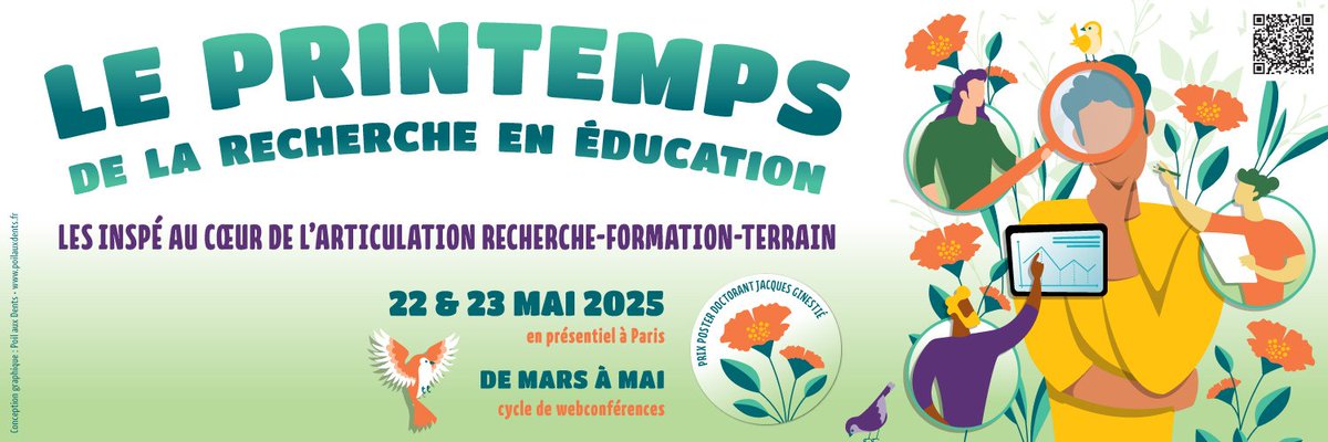 Réseau des INSPÉ (@reseauinspe) on Twitter photo ✨Les webinaires du Printemps de la Recherche en éducation auront lieu du 10 mars au 1er avril 2025 !
Programme et inscription 👉bit.ly/40T2G7d
<a href="/education_gouv/">Ministère Éducation nationale</a> <a href="/sup_recherche/">Ministère Enseignement supérieur et Recherche</a> <a href="/Casden_BP/">CASDEN</a> <a href="/MAIF/">MAIF</a> <a href="/MGEN_officiel/">MGEN</a> <a href="/LeCnam/">Le Cnam</a> <a href="/CNRS/">CNRS 🌍</a>
#PrintempsDeLaRecherche #Webinaire #Education ✨Les webinaires du Printemps de la Recherche en éducation auront lieu du 10 mars au 1er avril 2025 !
Programme et inscription 👉bit.ly/40T2G7d
<a href="/education_gouv/">Ministère Éducation nationale</a> <a href="/sup_recherche/">Ministère Enseignement supérieur et Recherche</a> <a href="/Casden_BP/">CASDEN</a> <a href="/MAIF/">MAIF</a> <a href="/MGEN_officiel/">MGEN</a> <a href="/LeCnam/">Le Cnam</a> <a href="/CNRS/">CNRS 🌍</a>
#PrintempsDeLaRecherche #Webinaire #Education