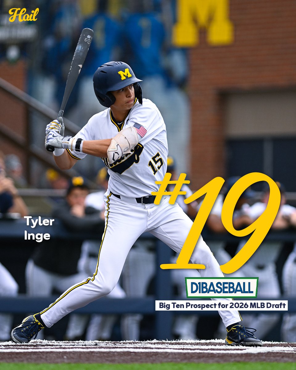 Michigan Baseball (@umichbaseball) on Twitter photo You Know His Dad, Now Get Ready for Him!
<a href="/TylerInge7/">Tyler Inge</a> is just a freshman but was named to the 2026 <a href="/d1baseball/">D1Baseball</a> Big Ten Prospect List!
#GoBlue You Know His Dad, Now Get Ready for Him!
<a href="/TylerInge7/">Tyler Inge</a> is just a freshman but was named to the 2026 <a href="/d1baseball/">D1Baseball</a> Big Ten Prospect List!
#GoBlue