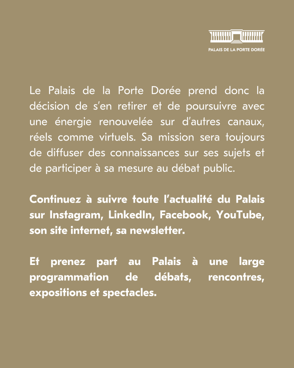 Palais de la Porte Dorée tweet media