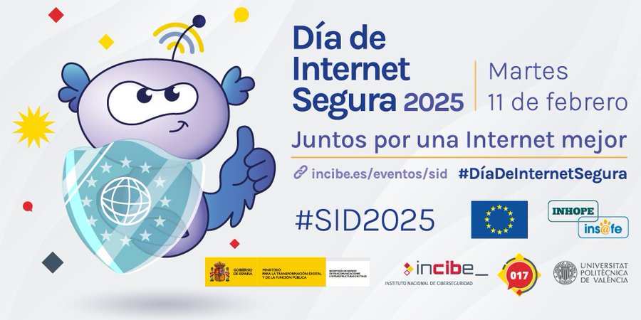 tuitAST's tweet photo. Desde @tuitAST nos unimos a la celebración del #DíadeInternetSegura o #SaferInternetDay , #SID2025 ,hoy11 de febrero de 2025 en todo el mundo,evento internacional que organizan las redes #Insafe/#INHOPE de Centros de Seguridad en Internet en Europa, con apoyo de @ComisionEuropea https://t.co/6FoOc4dC3T