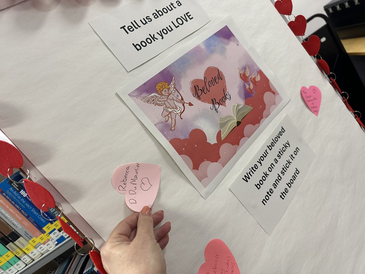 NHS8463's tweet photo. Brilliant ♥️St Valentine’s♥️ Beloved Books campaign… 
Which books do you love? 
Pop along to either CDH or RPH Library to ‘share the love’ ♥️
@LancsHospLib 
@DevelopingLancs 
@LancsHospJobs 
@LancsHospitals https://t.co/P1vJ5rEcAG