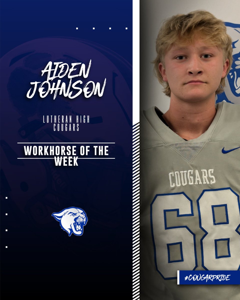 Highlighting dedication, effort, and consistent hard work—perfect for recognizing Aiden Johnson as the hardest worker for the week of Feb. 4th-6th!  💪📷 #CougarPride