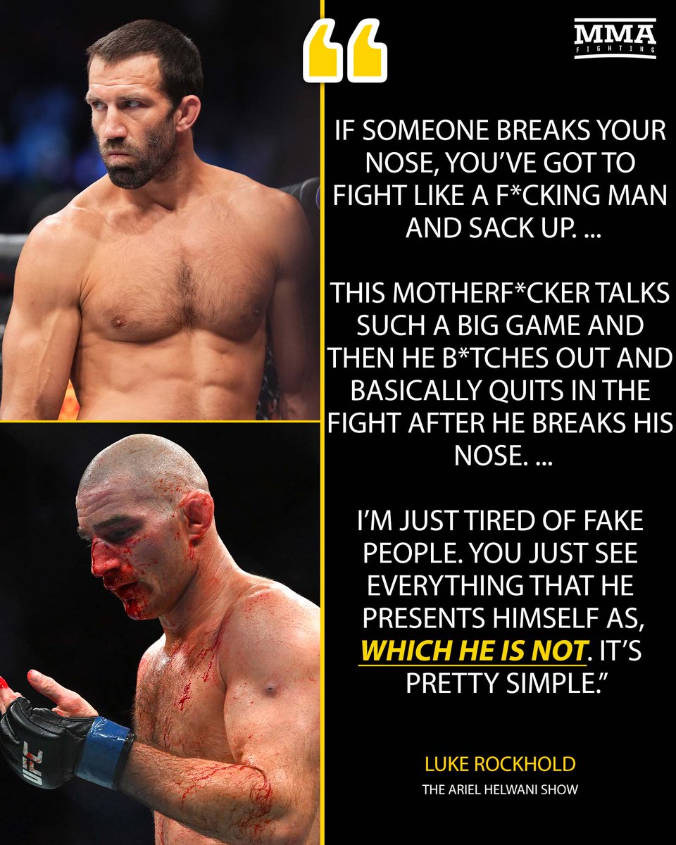 MMAFighting's tweet photo. Luke Rockhold DID NOT hold back with his thoughts about Sean Strickland's #UFC312 performance. 👀 https://t.co/7XaDx4oS23
