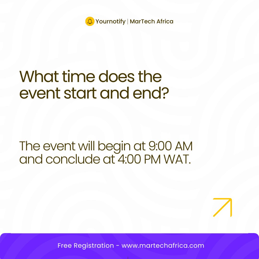 yournotify's tweet image. If you&apos;ve been wondering when, where, and how to join Martech Africa 2.0. We’ve got the answers! 

Our FAQs has all the details.

🔗 martechafrica.com – Register now for FREE! 🎟

#MartechAfrica #EventFAQs #MarketingInnovation #TechMarketing #MartechAfrica2.0