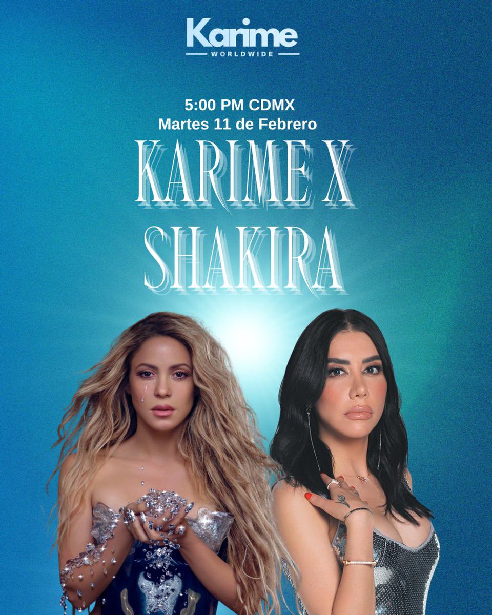 🚨 | TREND ALERT!

🤩 Perrisimxs 🐩 nuestra <a href="/realkarime/">Karime Pindter</a> es invitada de <a href="/shakira/">Shakira</a> <a href="/sonymusic/">Sony Music</a> hoy, dos reinas en un mismo lugar. Vamos a hacerlas resaltar! 

Usando la siguiente frase: 

KARIME X SHAKIRA 

⏰ | 5 PM CDMX