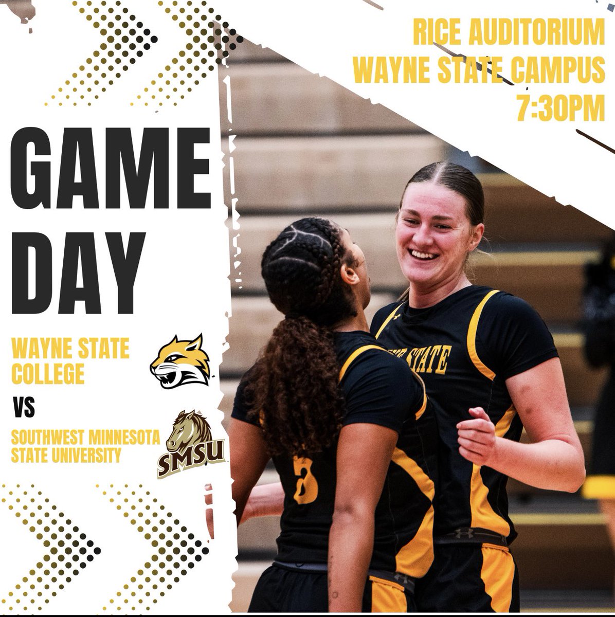 Wildcat Nation!!! It’s Game Day!! We’re at home today to take on the Southwest Minnesota State University Mustangs Come see your Cats in action! #WSCWBB #WayneStateCollege #WBB 
📺 nsicnetwork.com/wscwildcats/