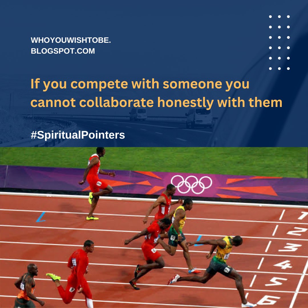 SpiritualPoint's tweet photo. If you compete with someone you cannot collaborate honestly with them
#SpiritualPointers - https://t.co/F7W2YSIi86
#spirituality #spiritual #life #collaboration #competition https://t.co/gbN4x7ozoF
