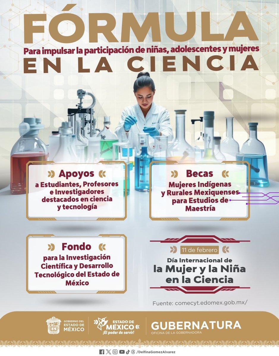 delfinagomeza's tweet photo. 👩🏽‍🔬🧪 Impulsar el talento de las mujeres y niñas en la ciencia, la tecnología y la innovación es construir un futuro con igualdad. Garantizar su acceso a la educación e investigación es #ElPoderDeServir. 💜🔭 https://t.co/Yz2MvXcSkM