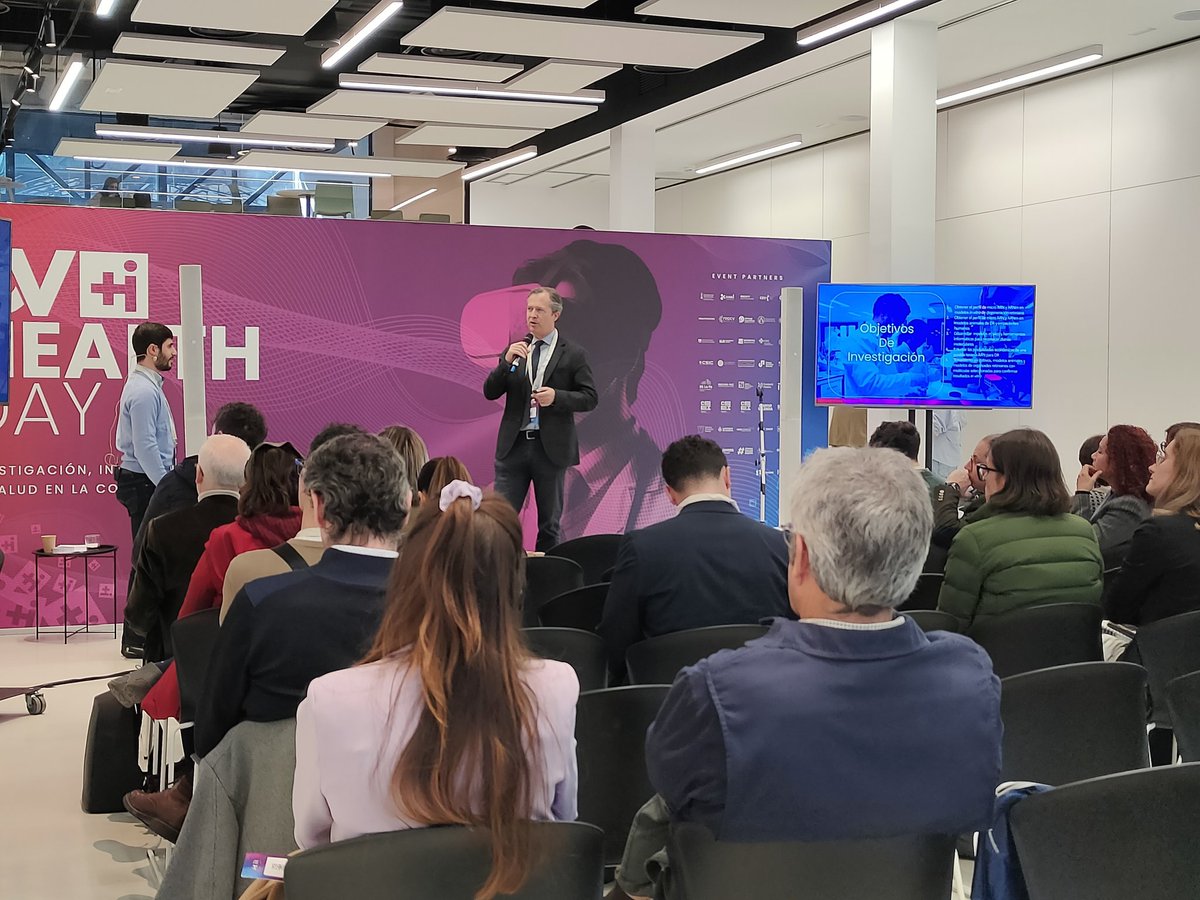 Prof. <a href="/Javiersanchop/">Dr Sancho</a> at <a href="/CViComunitatVal/">CV+i Comunitat Valenciana</a> presenting the project within the session
"Projects that lead innovation in diagnosis and advanced therapies".
Thank you for the invitation and for this opportunity of giving visibility to the project and create network!

#cvhealthday