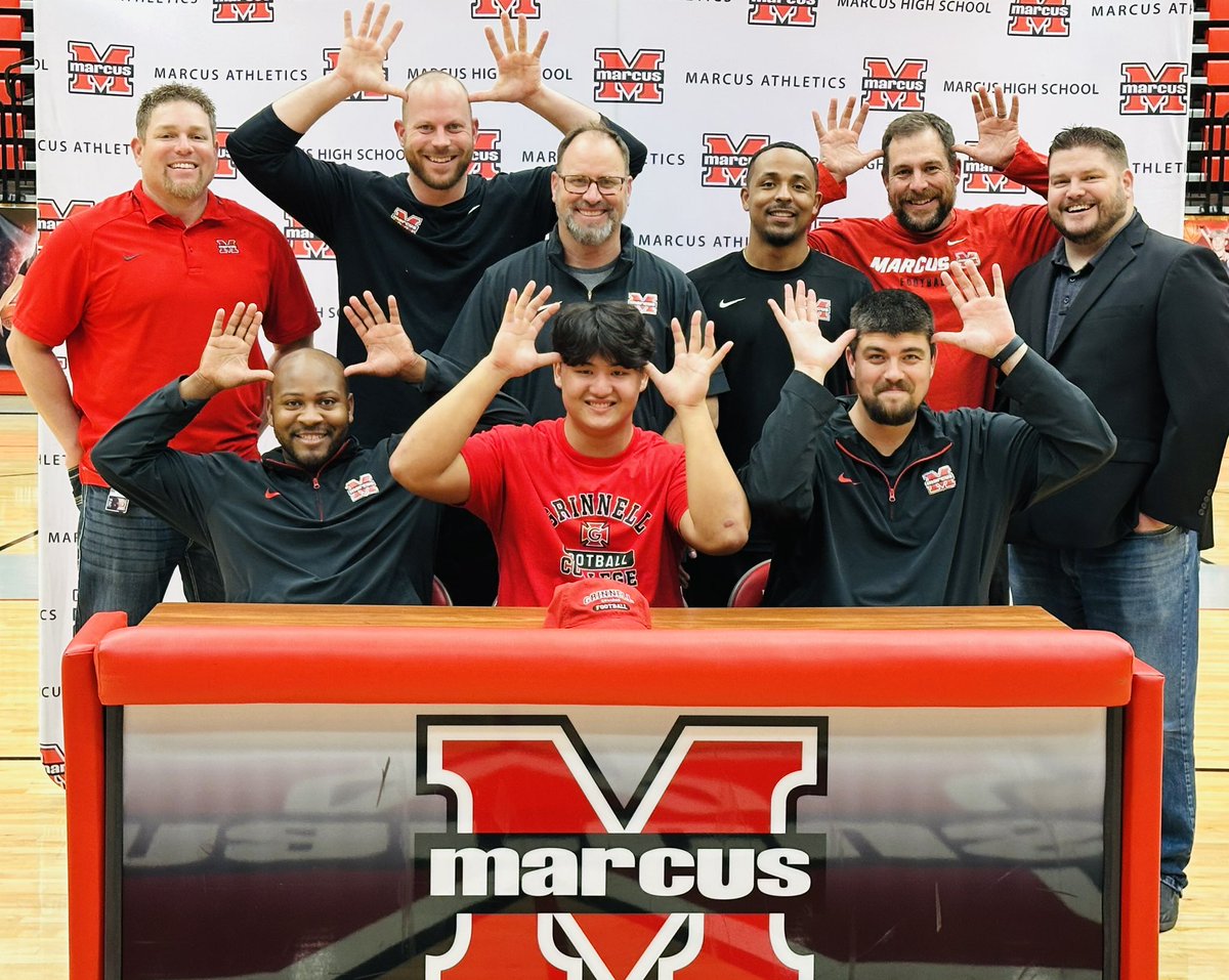 MARCUS RED NATION (@marcusrednation) on Twitter photo 🔥🔥Congratulations to Tony Lee on signing to continue his football career at Grinnell College! 🔥🔥
#MarcusAthletics #RecruitMarcus <a href="/Marcus_HS/">Marcus High School</a> <a href="/RecruitMarcusFB/">Marcus Football Recruiting</a> <a href="/MarcusFootball/">Marcus Football</a> <a href="/Coach_A_MHS/">Mike Alexander</a> <a href="/1220Tonyslee/">Tony Lee</a> 🔥🔥Congratulations to Tony Lee on signing to continue his football career at Grinnell College! 🔥🔥
#MarcusAthletics #RecruitMarcus <a href="/Marcus_HS/">Marcus High School</a> <a href="/RecruitMarcusFB/">Marcus Football Recruiting</a> <a href="/MarcusFootball/">Marcus Football</a> <a href="/Coach_A_MHS/">Mike Alexander</a> <a href="/1220Tonyslee/">Tony Lee</a>