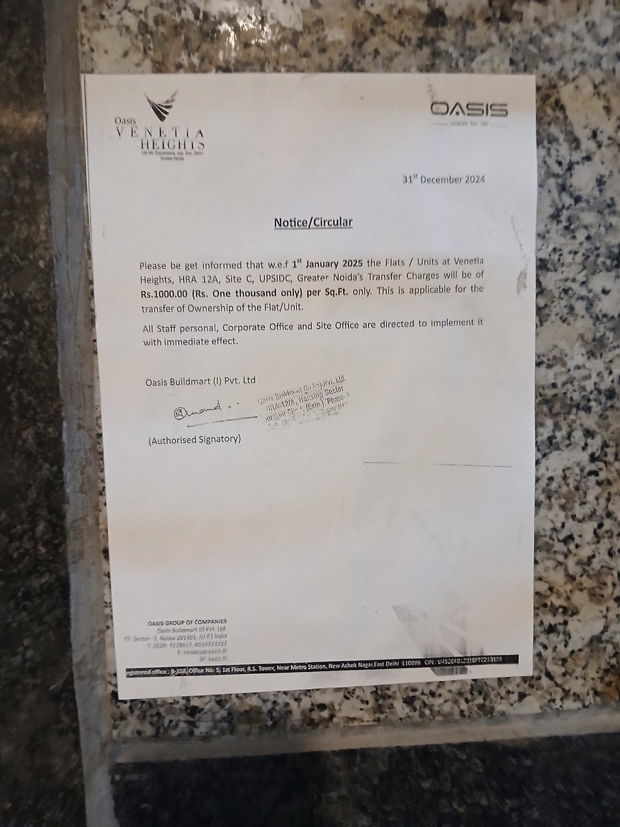 avinashsingh051's tweet photo. @CMOfficeUP @ChiefSecy_UP @IasAlok 
Another example of harassment of buyers by builder. Builder not taken the CC from authority @UPSIDA 
And authority not doing anything against the builder. UPSIDA neither providing time frame as well as total amount due on builder. https://t.co/LZxj8echZJ
