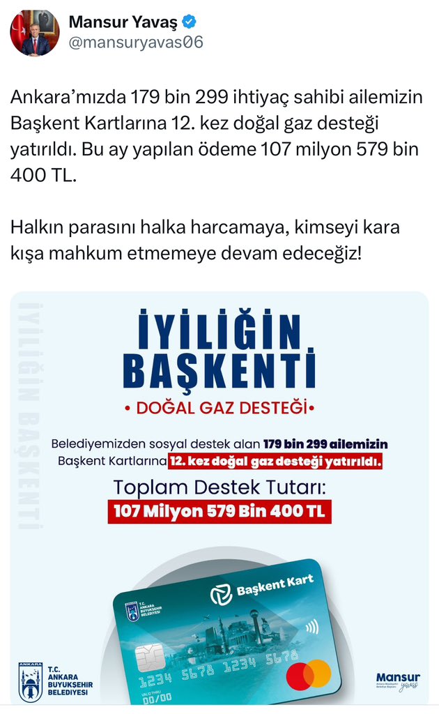 ABB, doğal gaz sosyal yardımı tutarının artık yalnızca kiosk makinelerinden fatura ödemesi ve gaz dolumu için kullanabilir şekilde düzenlendi. 
Kiosk makinesi olmayan ilçelerdeki vatandaşlar ve bu makineleri kullanamayan yaşlılar ne yapacak? <a href="/ankarabbld/">Ankara Büyükşehir</a> #ABB #sosyalyardım