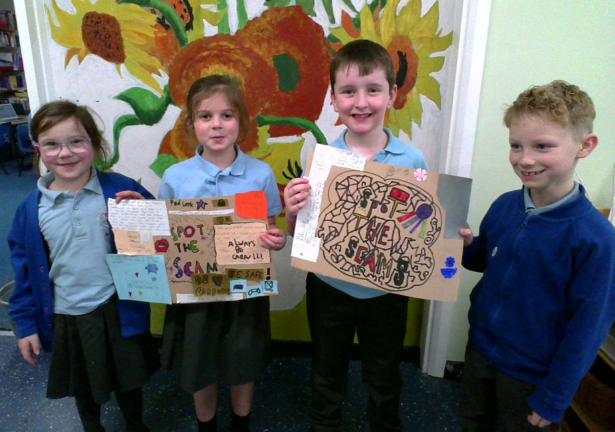 AppleySaintsCE's tweet photo. #ABASY3 made some great posters for #SaferInternetDay Think- 'too good to be true?' @childnet @BBCNWT @cofelancs @CidariEducation @FriendsPrimary @WN6_Mums @StandishVoiceNF @ShevCommunity @appley_b @Appley_Bridge @LocalLifeMedia @WigToday @StandishCHS @champnews https://t.co/y6QjMZJlbU
