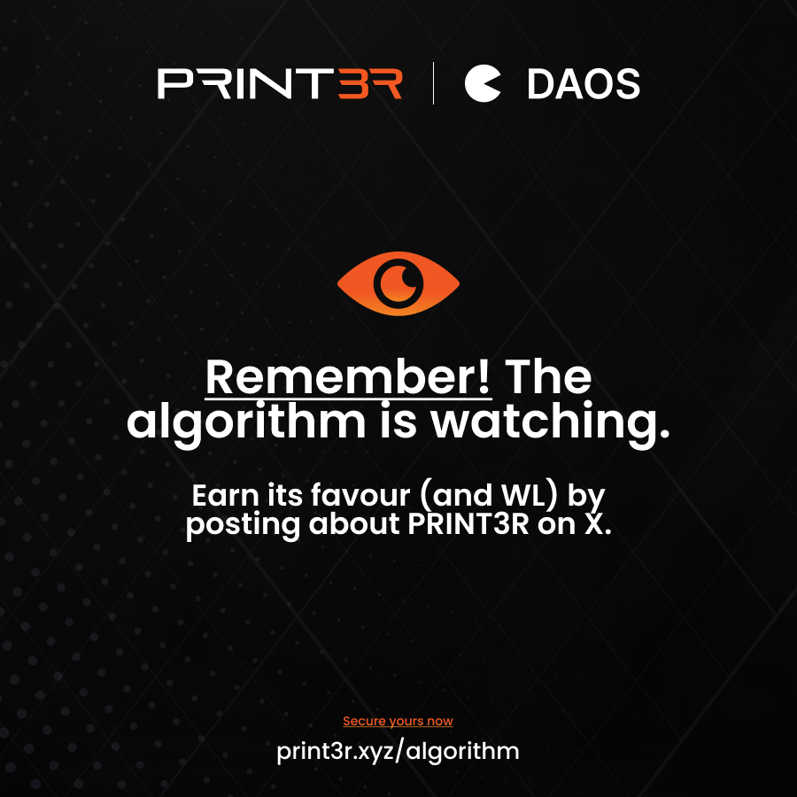 Now is your chance to earn WL for our upcoming <a href="/daosdotfun/">daos.fun</a> launch.

Register and begin posting favourably, and regularly before it's too late.

The algorithm will be watching closely. 👁️