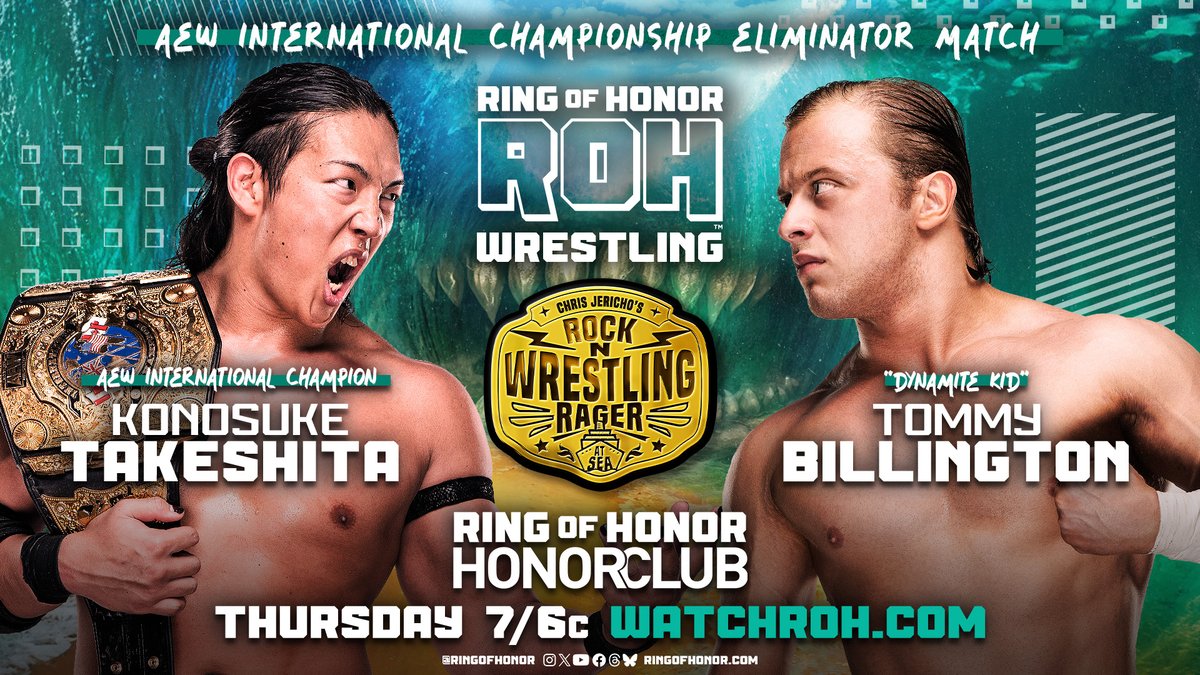 ROH - Ring of Honor Wrestling (@ringofhonor) on Twitter photo .<a href="/Billingtons22/">Tommy Billington</a> returns to Ring of Honor action as he enters a Title Eliminator match against AEW International Champion <a href="/Takesoup/">Konosuke Takeshita</a>!
📺 Watch ROH TV on #HonorClub at WatchROH.com 7/6c .<a href="/Billingtons22/">Tommy Billington</a> returns to Ring of Honor action as he enters a Title Eliminator match against AEW International Champion <a href="/Takesoup/">Konosuke Takeshita</a>!
📺 Watch ROH TV on #HonorClub at WatchROH.com 7/6c
