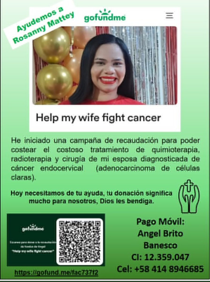 #ServicioPublico Rosanny es una joven madre y periodista que requiere de nuestro apoyo al ser diagnosticada con cáncer.
Cualquier aporte puede ayudarla 👇🏻