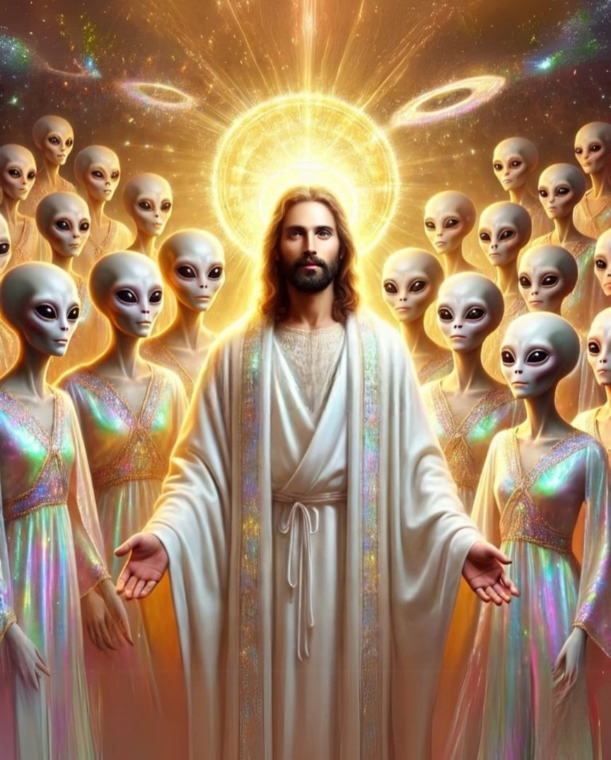 memecoinalien's tweet image. When the divine meets the cosmic—are meme coins the prophecy we’ve been waiting for? 🚀✨ #MemeCoinCommunity #AlienProphecy #MemeCoinRevolution