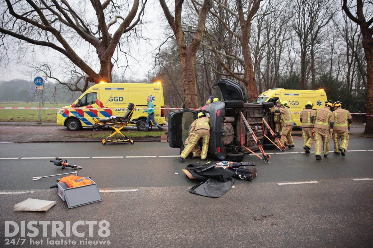Eenzijdig ongeval op de Backershagenlaan in Wassenaar
