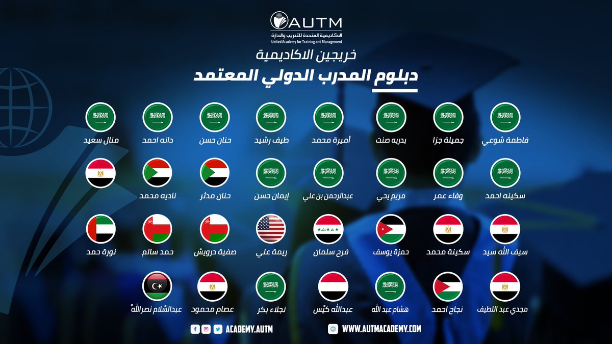 academy_autm's tweet photo. #تهنئة خاصة
من الأكاديمية المتحدة للتدريب والإدارة #AUTM
نوجه أحر #التهاني والتبريكات
إلى خريجي الدفعة الأخيرة
من دبلوم #المدرب_الدولي إن نجاحكم هو ثمرة جهدكم وإصراركم،
ونتمنى لكم مستقبلاً مشرقًا مليئًا بالإنجازات
كونوا دائمًا مصدر إلهام لمن حولكم. مبروك لكم جميعا! وفقكم الله
#تدريب_المدربين 55